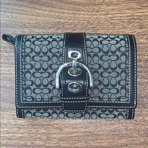 Coach black signature wallet
